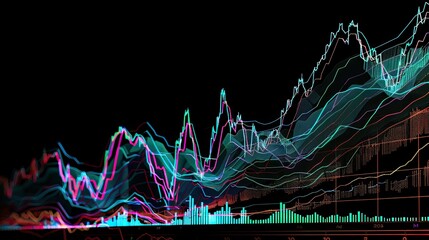 Poster - A colorful graph with many lines and numbers