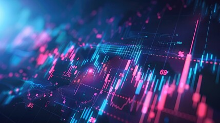 Poster - A colorful image of a graph with pink and blue lines