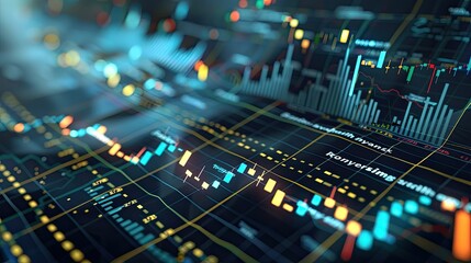 Poster - A computer screen with a lot of numbers and lines