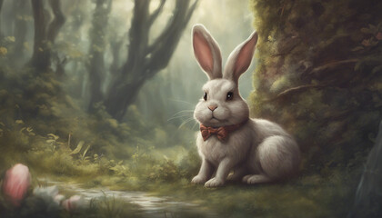 bunny rabbit wearing a bowtie wallpaper
