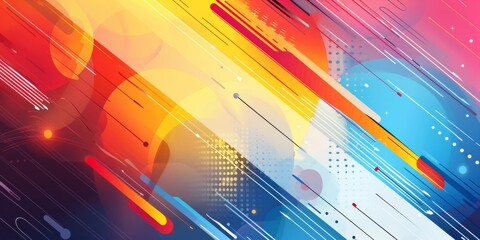 Wall Mural - A colorful background with a line of dots and a few circles
