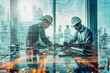 © Mikhail Vorobev - Team of industrial engineers constructing infrastructure in a manufacturing facility