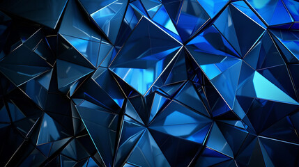 Wall Mural - Midnight blue triangles with symmetrical precision.