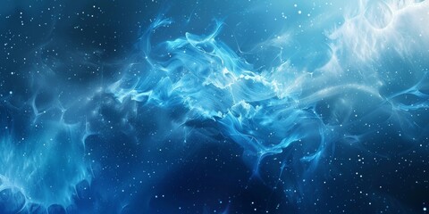 Wall Mural - A blue sky with stars and a cloud