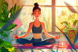 illustration of a woman doing yoga