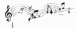 © Wanchai - musical notes on a white background. musical concept, art sound element black background isolate