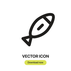 Leinwandbilder - Fish icon vector. Linear-style sign for mobile concept and web design. Fish symbol illustration. Pixel vector graphics - Vector.	

