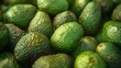 Detailed top view of ripe avocados, focusing on the textures and natural sheen, packed with vitamins and healthy fats, against an isolated background
