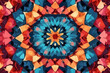  background, kaleidoscope of colored flower,AI generated