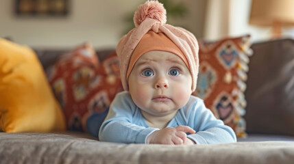 Wall Mural - baby with Anxiety: Nervous fidgets, racing thoughts, dread gnaws at the core.