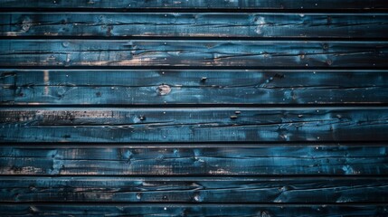 Poster - Rustic Old Weathered Blue Wood Plank Background Texture extreme closeup. High quality photo