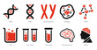 © popcornarts - A set of 10 Science and Experiment icons as dna, chromosome, biology
