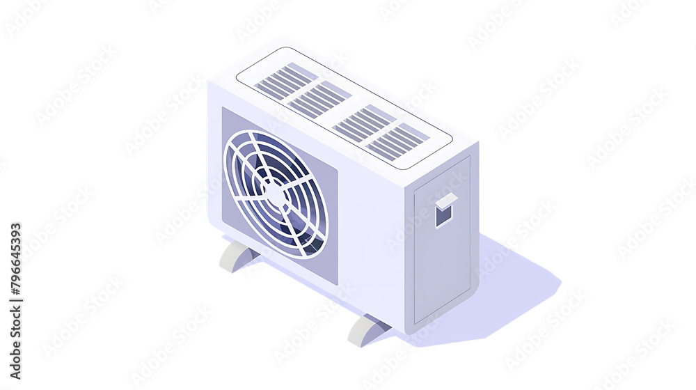 A simple flat vector isometric icon with a white background of a summer ...