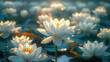 The lotus flowers in the lotus pond
