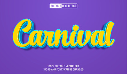 Poster - Editable 3d text style effect - Carnival text effect Template
