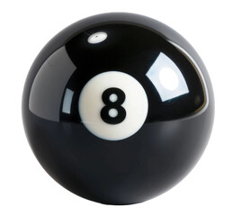 Snooker 8 ball on transparent PNG background, business and strategy concept.