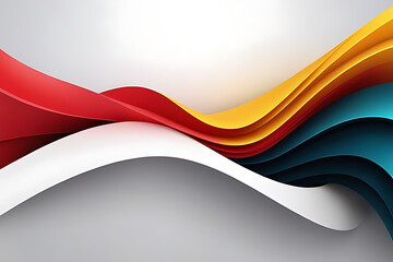 Wall Mural - 3D Red Orange Wavy Shapes Background. Abstract geometric background with liquid shapes.