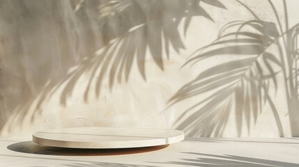 Poster - A round table with a palm tree in the background