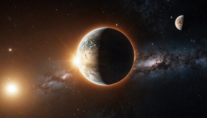 Wall Mural - Interstellar Snapshot of Planets, Nebulae, and Galaxies