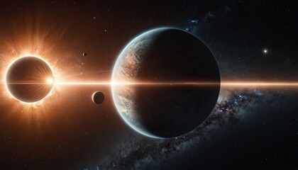 Wall Mural - Cosmic Panorama Featuring Planets, Nebulae, and Galaxies