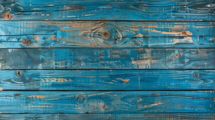 Poster - Rustic Old Weathered Blue Wood Plank Background Texture extreme closeup. High quality photo