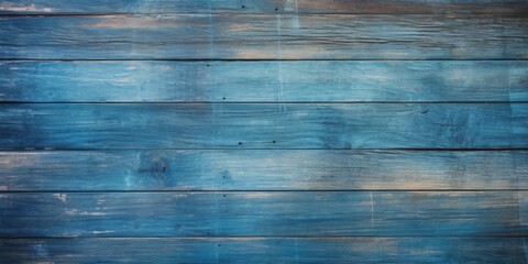 Wall Mural - Rustic Old Weathered Blue Wood Plank Background Texture extreme closeup. High quality photo