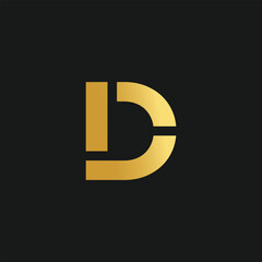 Wall Mural - Letter D logo design vector with creative illustration and golden gradient concept