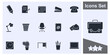 Office workspace icon set symbol collection, logo isolated vector illustration