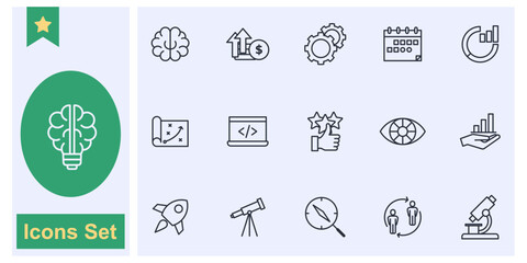 Fototapete - Startup business idea icon set symbol collection, logo isolated vector illustration