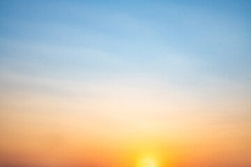 Wall Mural - beautiful , luxury soft gradient orange gold clouds and sunlight on the blue sky perfect for the bac