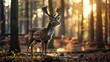 Image of a lone deer in a forest