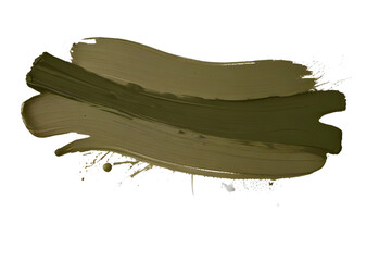 Wall Mural - Olive paint stroke on a solid white background, generative AI