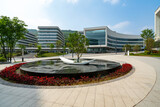 Fototapeta  - Park Square and Office Building of Science and Technology Park, Chongqing, China