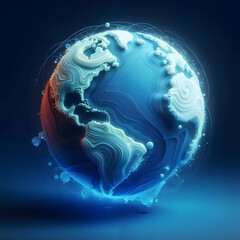 Wall Mural - blue planet in space