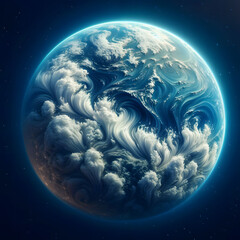 Wall Mural - blue planet in space