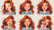A girl with red hair is making a funny face