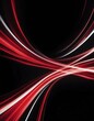 © Arceli - red and white light motion blur abstract on plain black background from Generative AI