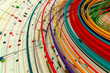 Abstract speed movement curve lines colorful on white background retro tones.