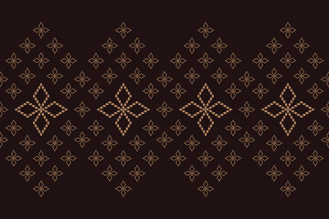 Beautiful traditional ethnic motifs ikat geometric fabric pattern cross stitch.Ikat embroidery Ethnic oriental Pixel.Abstract,vector,illustration. Texture,scarf,decoration,wallpaper,curtain,sarong.