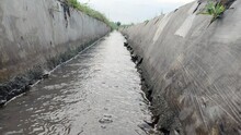 Water Flows Along Irrigation Channels, Rice Fields, Drainage Channels, River Water
