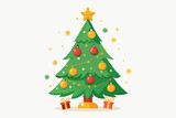 Fototapeta  - christmas-tree--vector-illustration