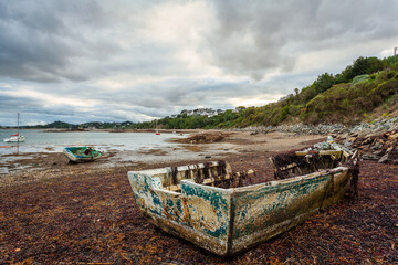 Wall Mural - view of the sea from the beach in the evening , paimpol , Brittany , France , coast , seascape