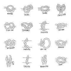 Wall Mural - rope knot clip art set