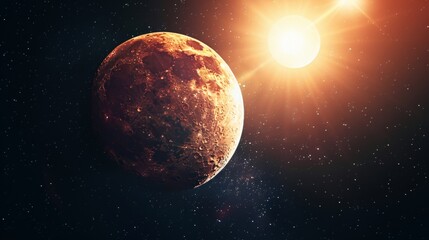 Wall Mural - View of the planet Earth during a sunrise