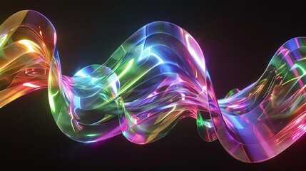 Sticker - Abstract colorful glowing magical wave background.