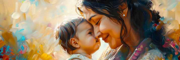 Wall Mural - Indian mother and New born baby