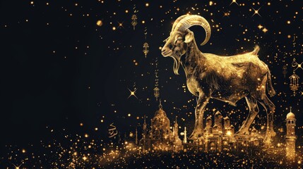 Goat image background for Eid al Adha muslim celebration day