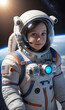 © A_A88 - Woman astronaut, Girl in an astronaut costume, on a space warrior