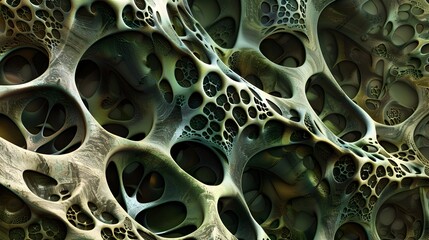Wall Mural - Interconnected Organic Forms: A Surreal 3D Render of Abstract Structures Mirroring Cellular Growth