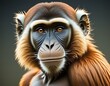 dessin en ia d'un singe avec un regard intense 